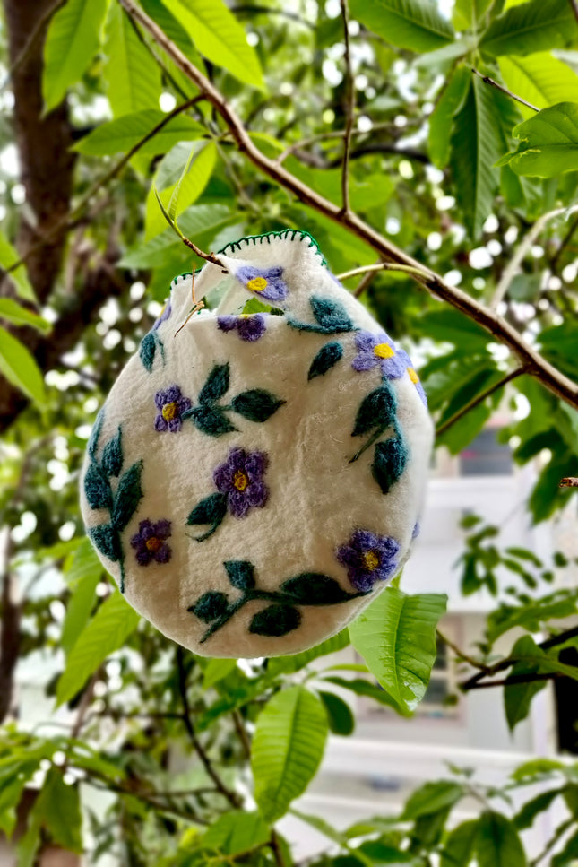 Handfelted Merino Wool Floral Handbag