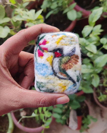 Handmade Merino wool felted naturally dyed soap