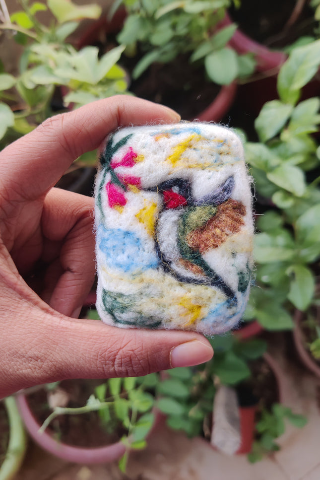 Handmade Merino wool felted naturally dyed soap